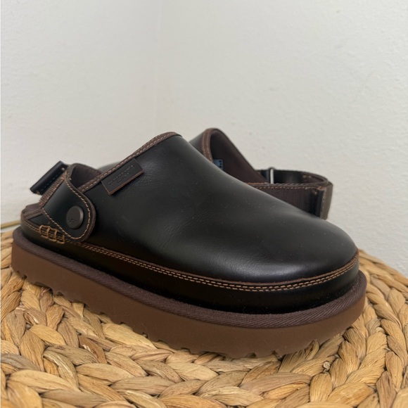 NEW Ugg Ironwood Clog Regenerate GOLDENSTAR SLINGBACK CLOGS Leather Dark Brown - Picture 2 of 9